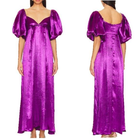 Caroline Constas Enya Satin Sweetheart Gown Dress Amethyst Women's Size Medium - Picture 2 of 5